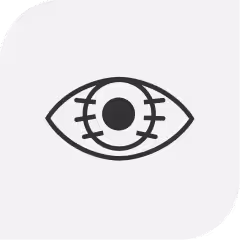 Illustration of an eye with fear lines